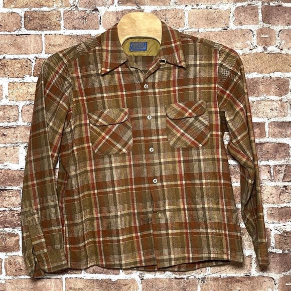 Pendleton Other - Rare Vintage Pendleton Virgin Wool Loop Collar Flap pocket Jacshadow Size XL